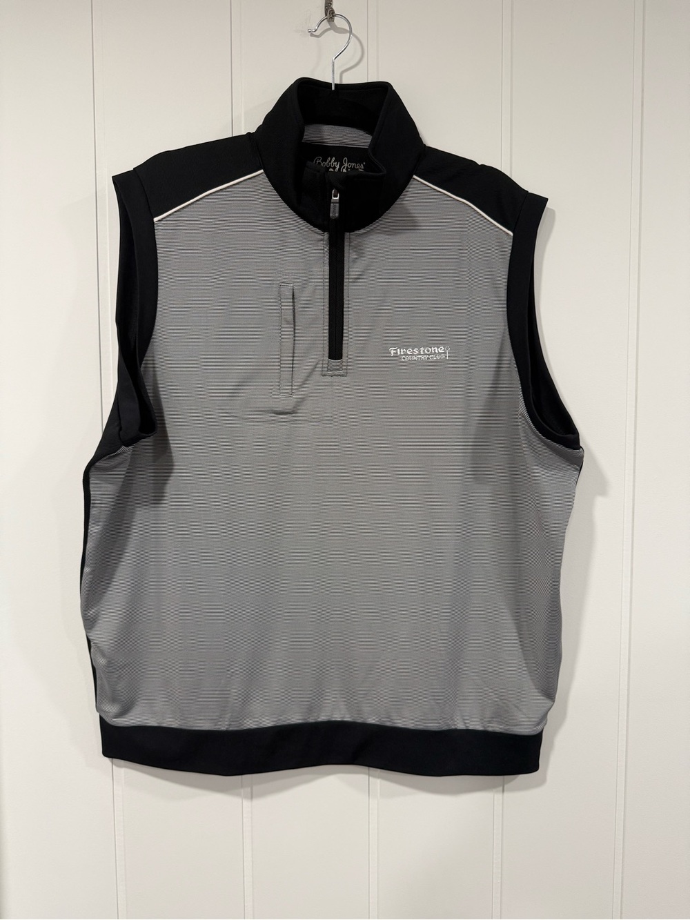 Bobby Jones Gray and Black Sleeveless Golf Vest
